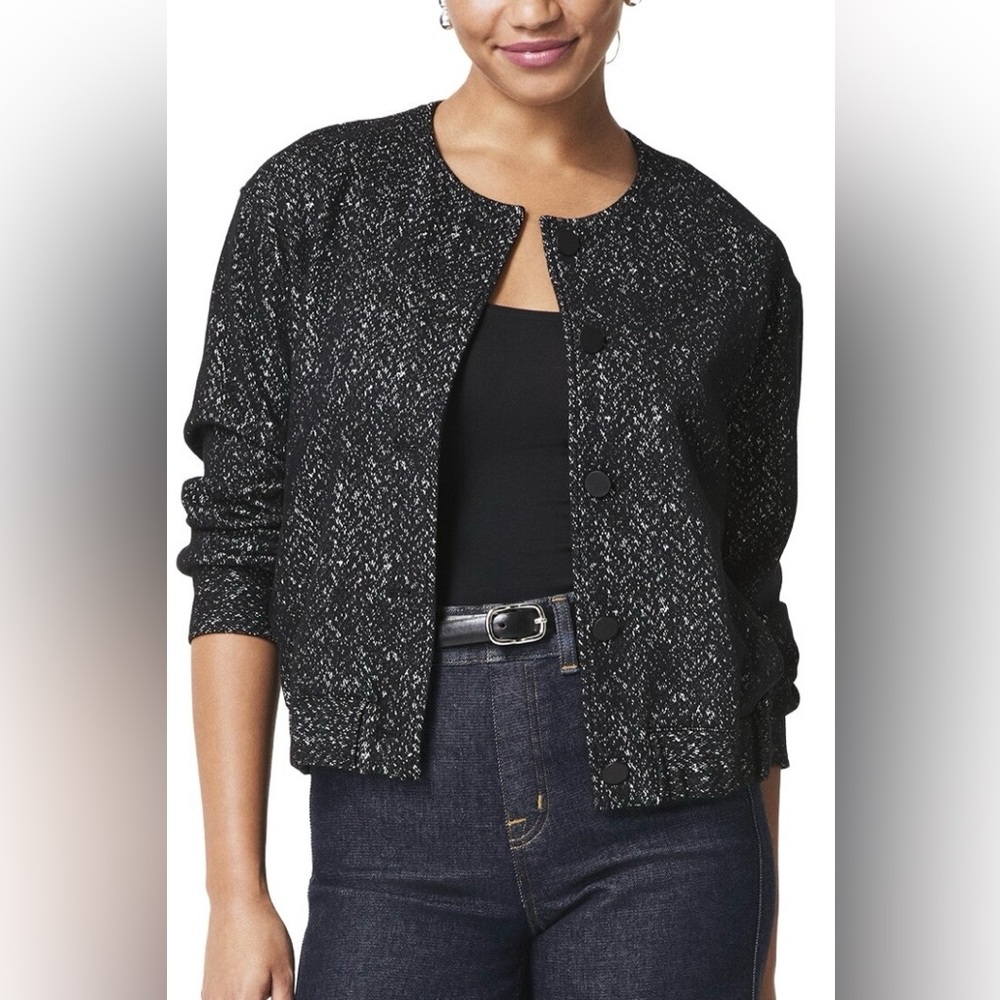 SPANX Ponte Bomber Herringbone Jacket |  New with Tag - Size Large